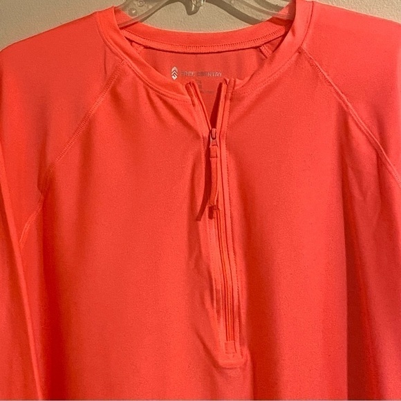 Free Country Shirt Women’s Long Sleeve 1/4 Zip Lightweight Peach Size XXL (18) - Picture 2 of 10